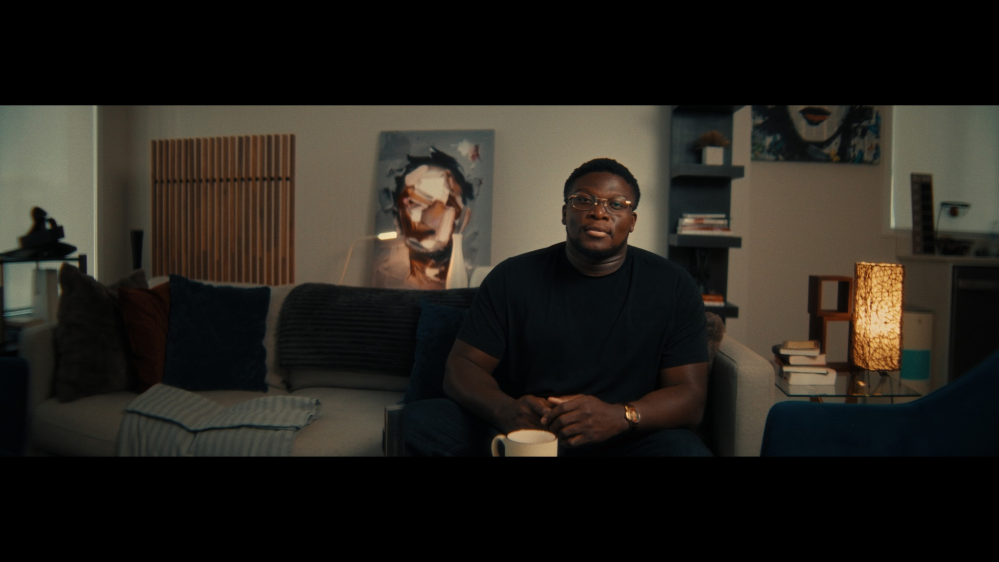 The finished colour grade of Barry’s cinematic room scene
